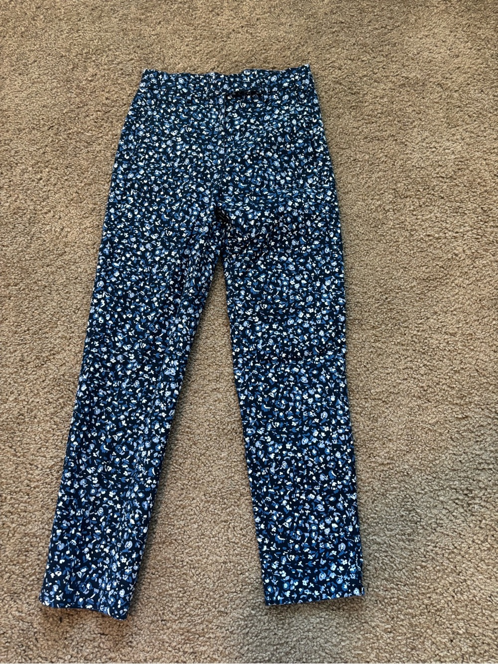Slim Navy Floral Pants